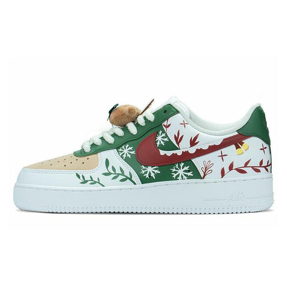 [Custom Christmas snowflake branches]  Air Force 1 Skateboarding Shoes Unisex
