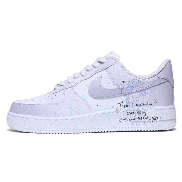 [Custom Ocean Lighthouse]  Air Force 1 Skateboarding Shoes Men Low-top Purple/white