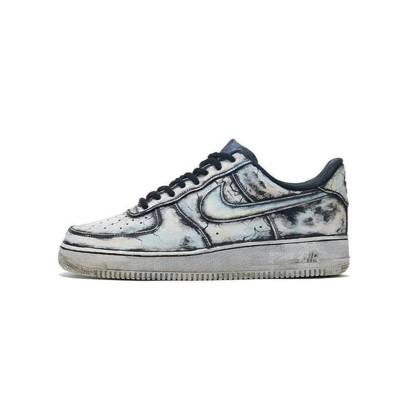 [Custom "Doomsday black and white men's style.] Male  Air Force 1 Low Skate shoes