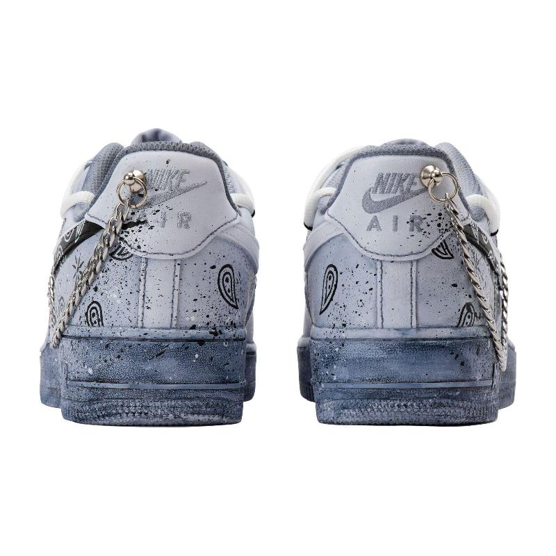 [Custom The men's style is dyed with cashew flower grayish-black]  Air Force 1 Skateboarding Shoes Men
