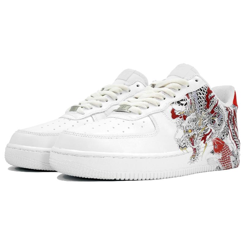 [Custom The White dragon goes out to sea]  Air Force 1 Skateboarding Shoes Unisex