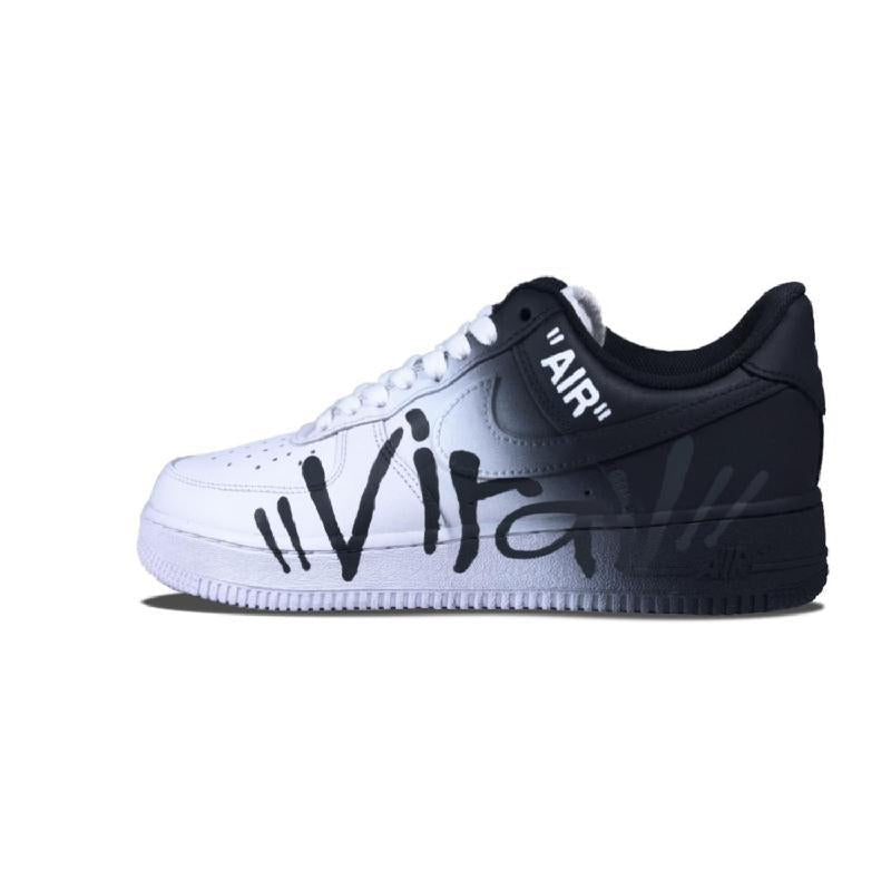 [Custom Mix half black and half white]  Air Force 1 Skateboarding Shoes Men
