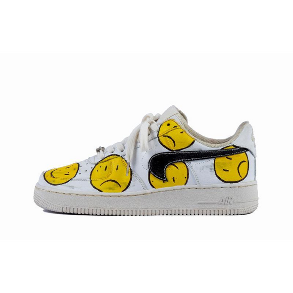 [Custom Reverse the smiling face]  Air Force 1 Skateboarding Shoes Men