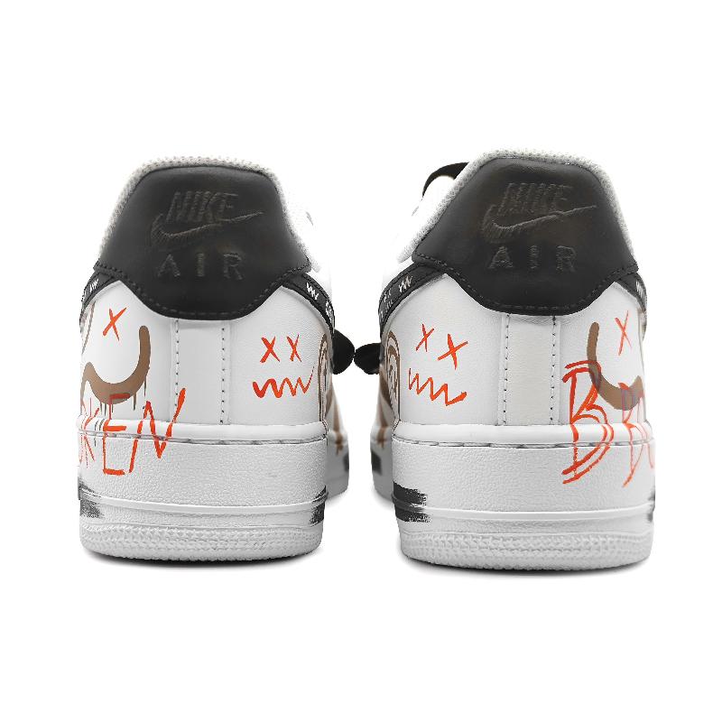 [Custom Men's fluid flamboyant red and brown]  Air Force 1 Skateboarding Shoes Men Low-top Rouge Campeche/Brun