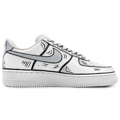 [Custom Male 2D black and gray style]  Air Force 1 Skateboarding Shoes Men