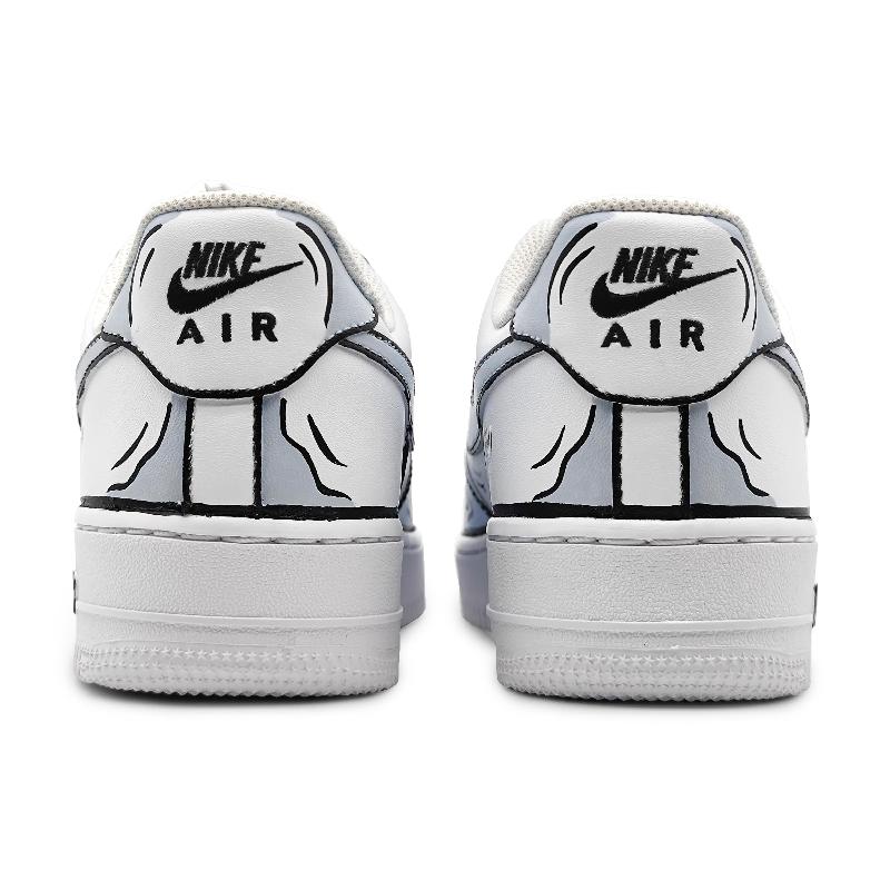 [Custom Male 2D black and gray style]  Air Force 1 Skateboarding Shoes Men