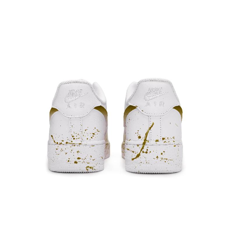 [Custom Immersive live for both men and women]  Air Force 1 Skateboard Shoes Unisex Low-Top White/Yellow