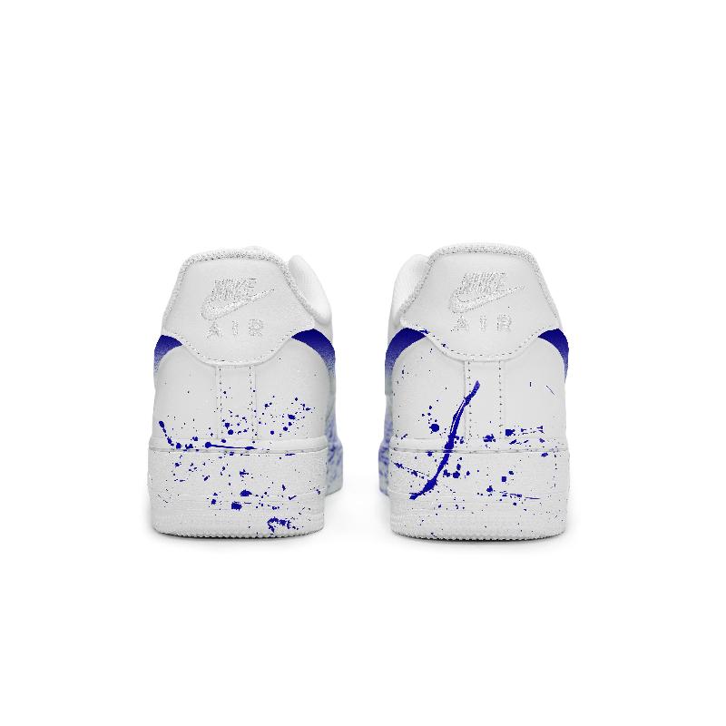 [Custom The scene of the same imagination for men and women]  Air Force 1 Skateboard Shoes Men Low-Top White Blue