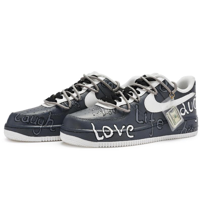 [Custom A simple life in black and white for men]  Air Force 1 Skateboarding Shoes Men