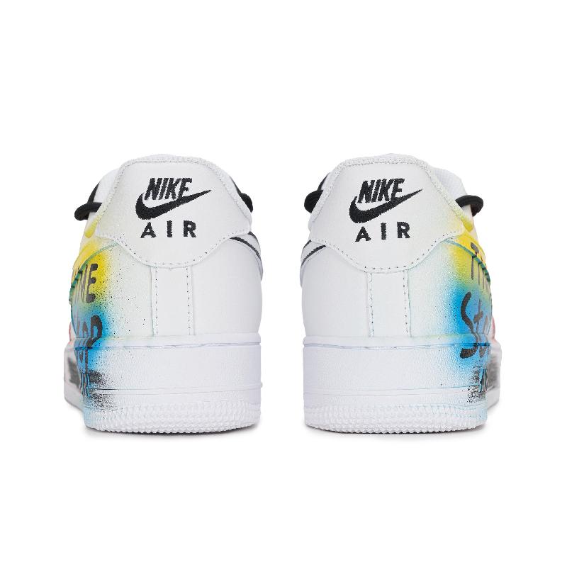 [Custom Street graffiti and ink splashing]  Air Force 1 Skateboarding Shoes Unisex Low-top White/Black/Red