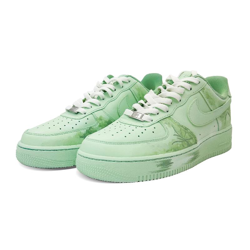 [Custom Duckweed]  Air Force 1 Skateboarding Shoes Men Low-top Green