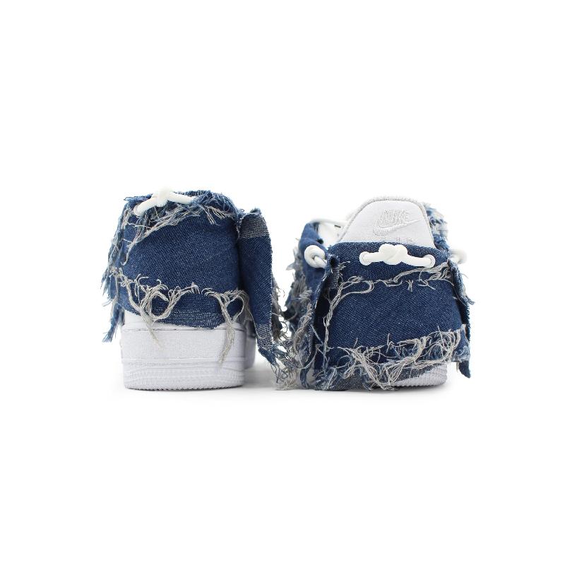 [Custom Broken cowboy]  Air Force 1 Skateboard Shoes Unisex Low-Top Blue