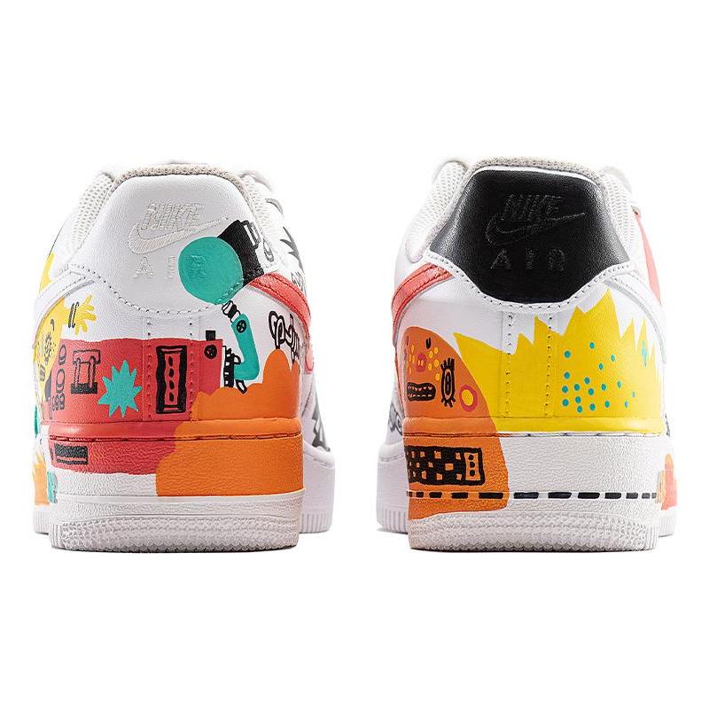 [Custom Graffiti Illustrations]  Air Force 1 Skateboarding Shoes Low-top White/yellow/black/red Unisex
