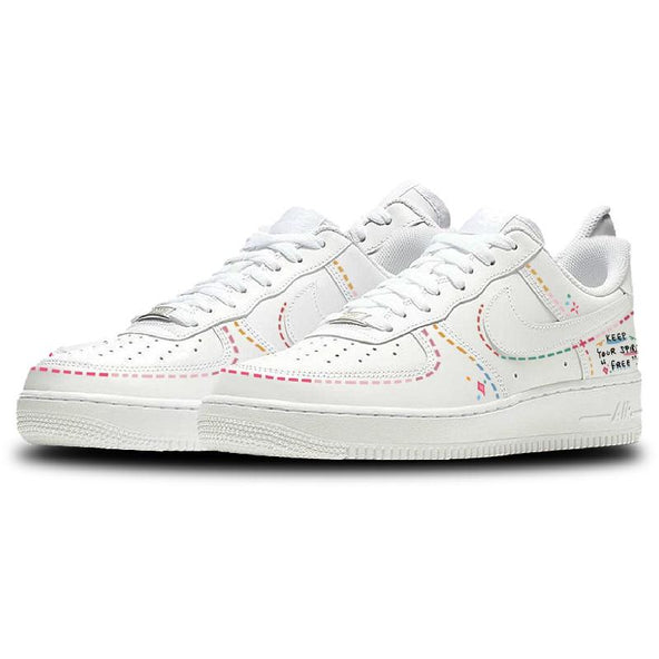 Keep The Soul Free -  Air Force 1 Skateboarding Shoes Unisex Low-top White