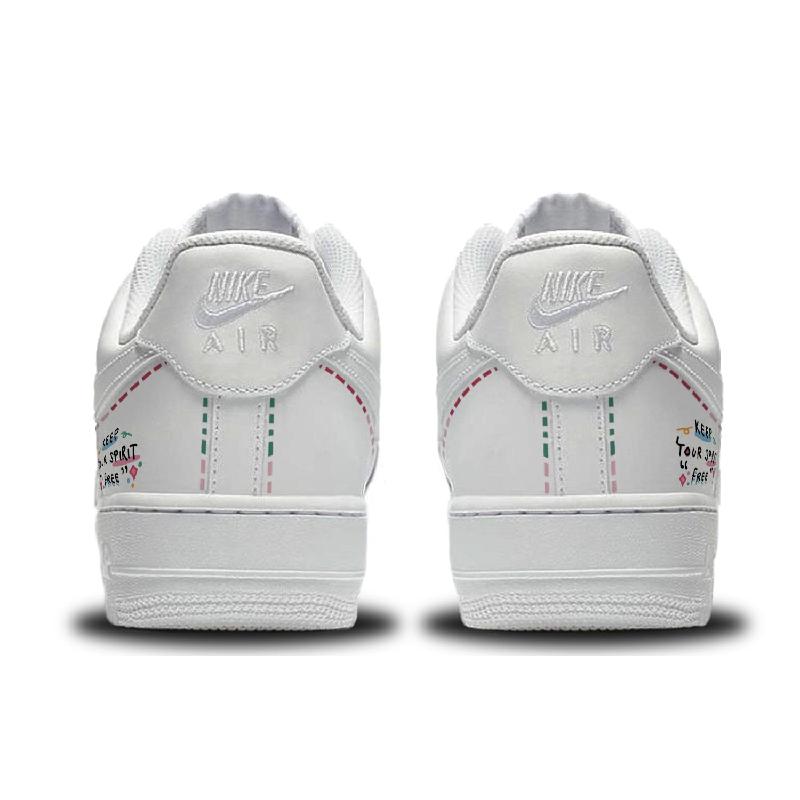 Keep The Soul Free -  Air Force 1 Skateboarding Shoes Unisex Low-top White