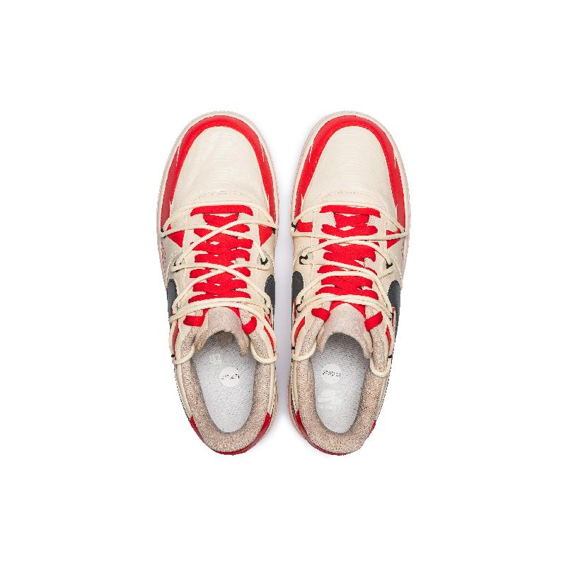 [Custom Red Melody Stage]  Air Force 1 Skateboarding Shoes Men Low-top Beige/Red