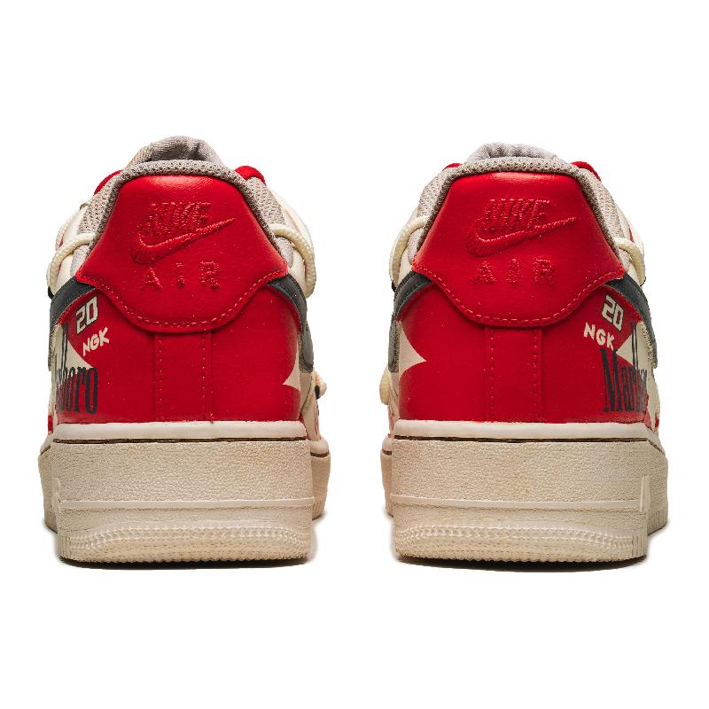 [Custom Red Melody Stage]  Air Force 1 Skateboarding Shoes Men Low-top Beige/Red