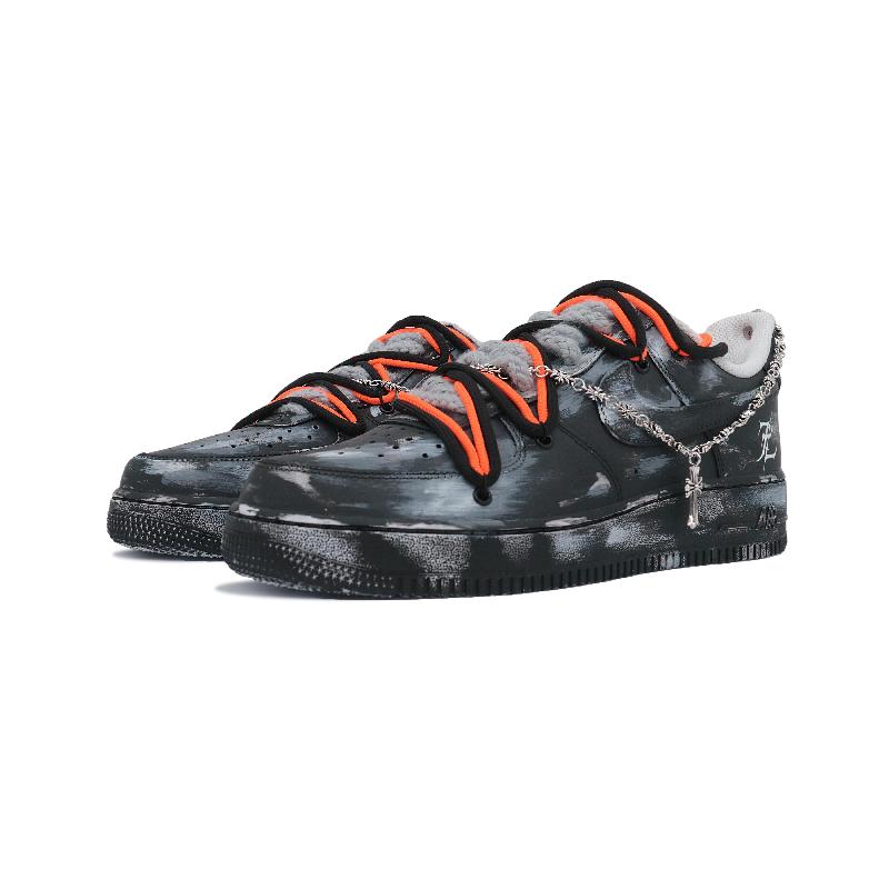[Custom Dark Nightmare]  Air Force 1 Skateboard Shoes Men Low-Top Black