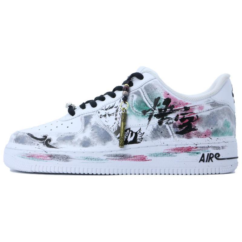 [Custom Black myth]  Air Force 1 Skateboard Shoes Unisex Low-Top White/Black