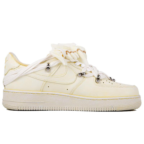 [Custom Male ancient fossils]  Air Force 1 Skateboarding Shoes Men Low-top Beige/Yellow