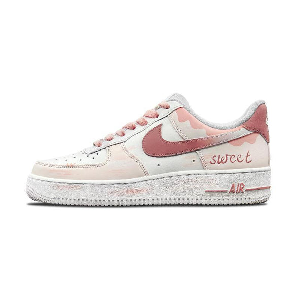 [Custom Half sugar and slightly sweet]  Air Force 1 Skateboard Shoes Unisex Low-Top Brown