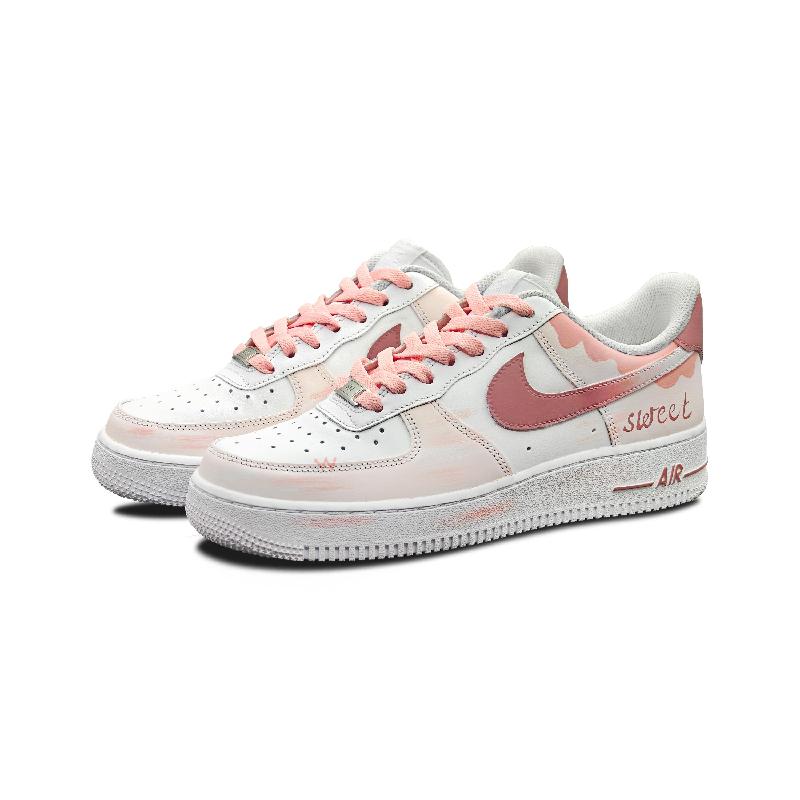 [Custom Half sugar and slightly sweet]  Air Force 1 Skateboard Shoes Unisex Low-Top Brown