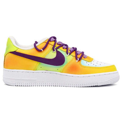[Custom Acid Cosmos]  Air Force 1 Skateboard Shoes Unisex Low-Top White/Orange/Purple