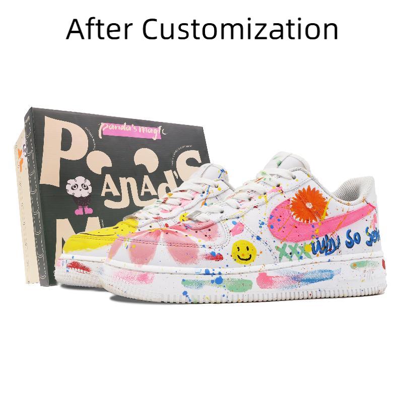 [Custom ] Nike Air Force 1 Skateboarding Shoes Men Low-top Red