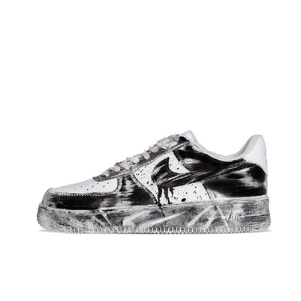 [Custom Ink application]  Air Force 1 Skateboard Shoes Unisex Low-Top Black/White