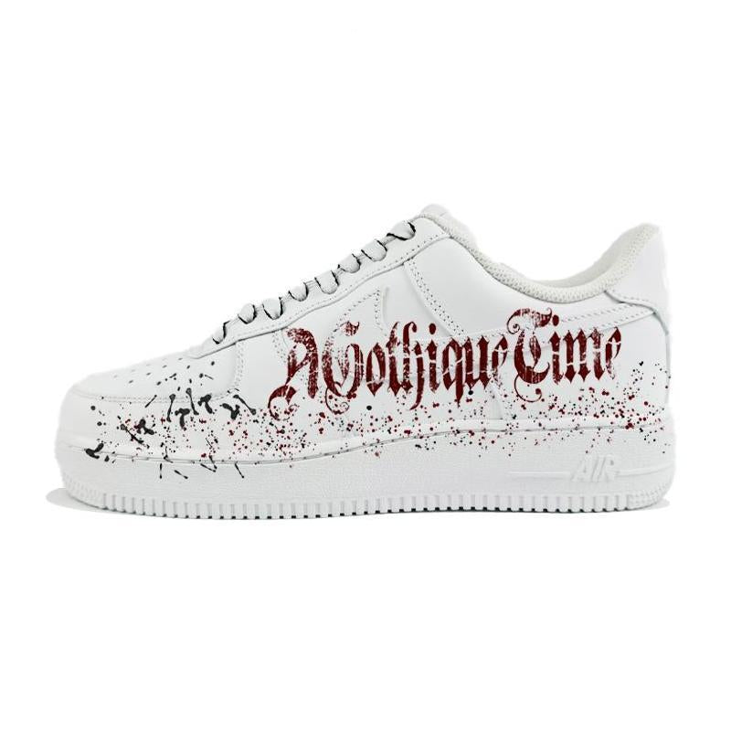[Custom Blood Oath]  Air Force 1 Skateboard Shoes Unisex Low-Top Red