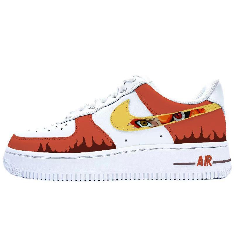 [Custom Naruto, male]  Air Force 1 Skateboarding Shoes Men Low-top White/yellow/orange