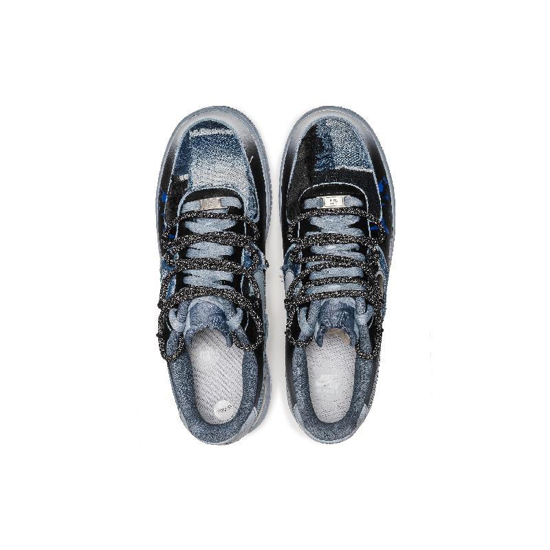 [Custom Ink marks leap]  Air Force 1 Skateboarding Shoes Men Low-top Black