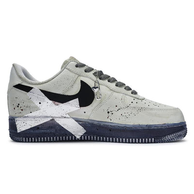 [Custom Diary of a Man's Escape]  Air Force 1 Skateboarding Shoes Men Low-top Grey/black