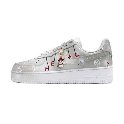 [Custom Christmas Eve]  Air Force 1 Skateboarding Shoes Men Low-top White