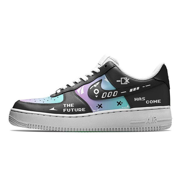 [Custom AF1 Men's Cyber Black marshmallow]  Air Force 1 Skateboarding Shoes Men