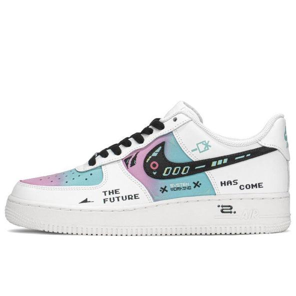 [Custom AF Cyber marshmallow]  Air Force 1 Skateboarding Shoes Men
