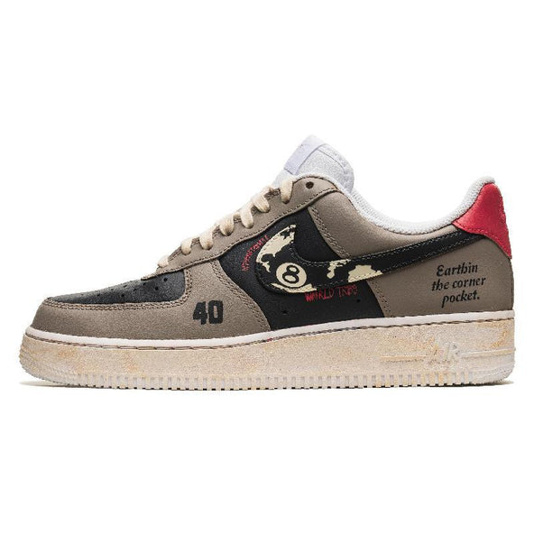 [Custom Brown seam function]  Air Force 1 Skateboarding Shoes Unisex Low-top Red