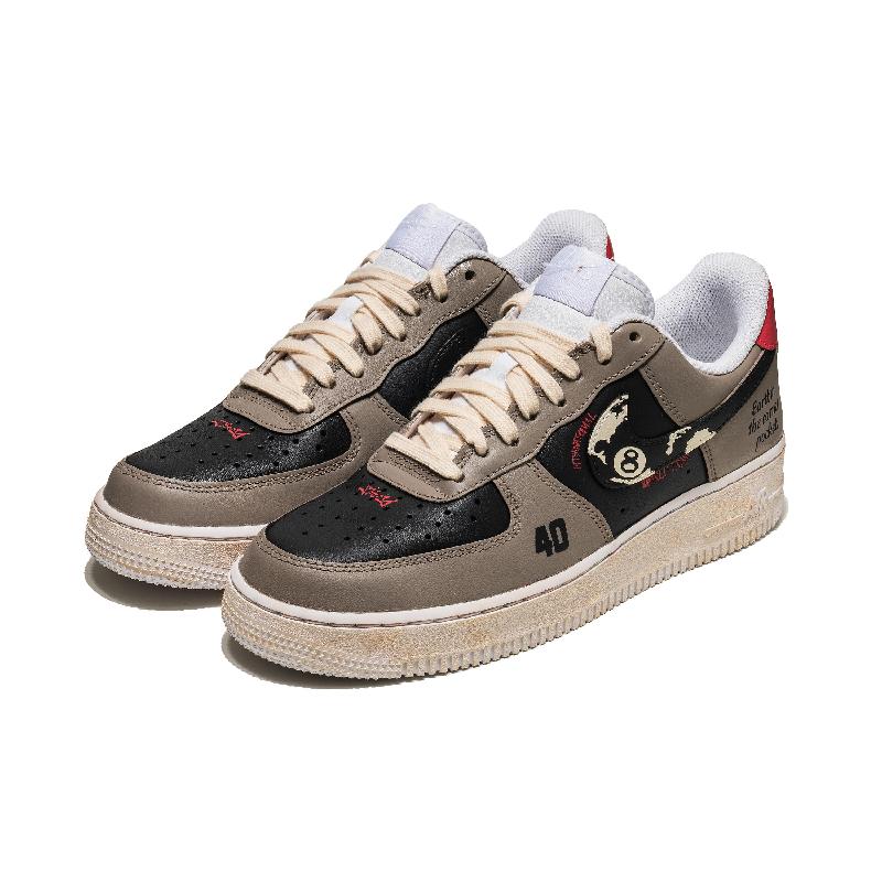 [Custom Brown seam function]  Air Force 1 Skateboarding Shoes Unisex Low-top Red