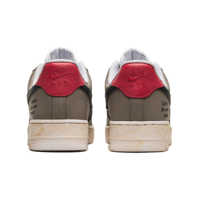 [Custom Brown seam function]  Air Force 1 Skateboarding Shoes Unisex Low-top Red