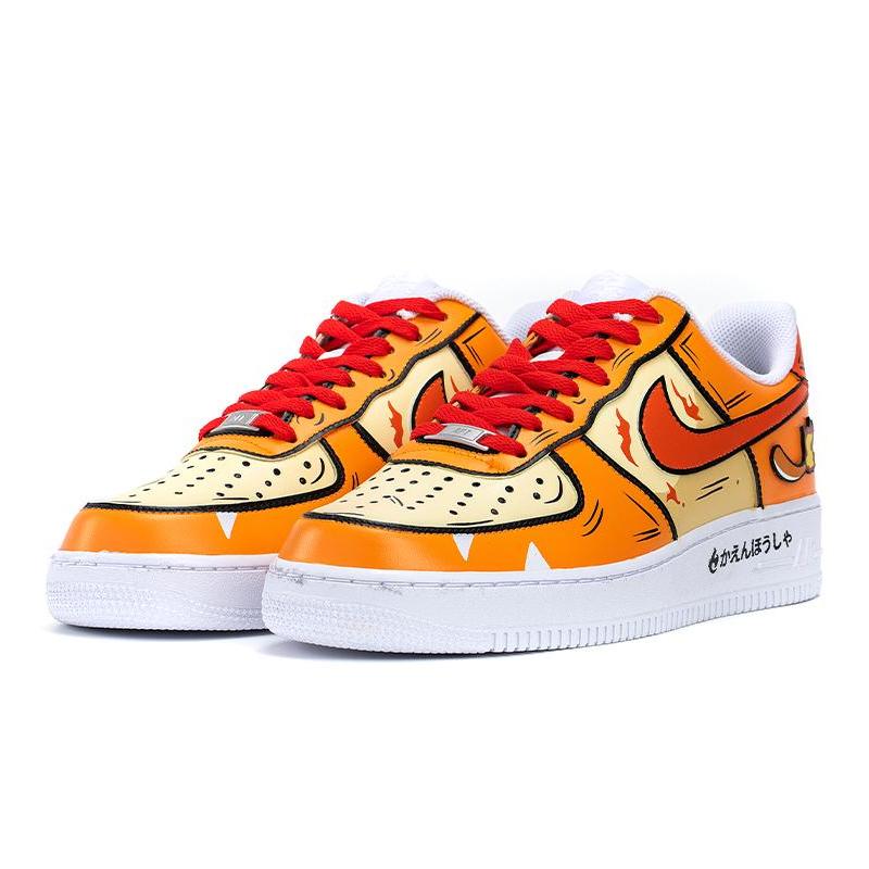 [Custom The men's little fire dragon is orange-yellow]  Air Force 1 Skateboarding Shoes Men