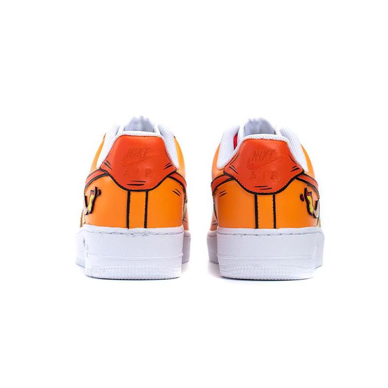 [Custom The men's little fire dragon is orange-yellow]  Air Force 1 Skateboarding Shoes Men