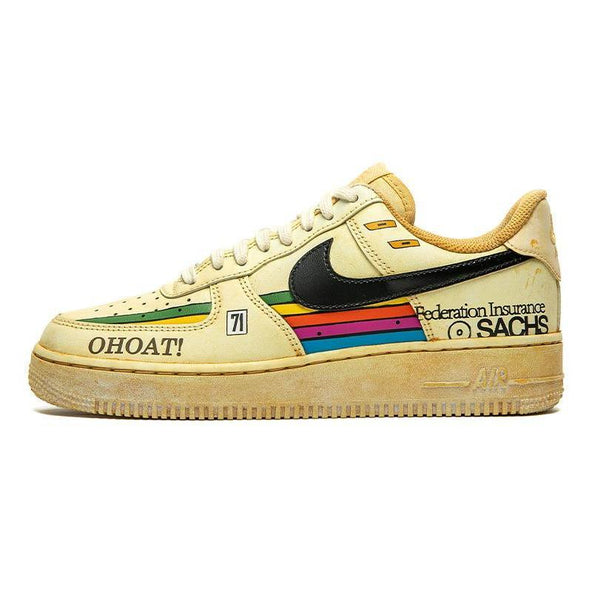 [Custom Men's striped coffee]  Air Force 1 Skateboarding Shoes Men