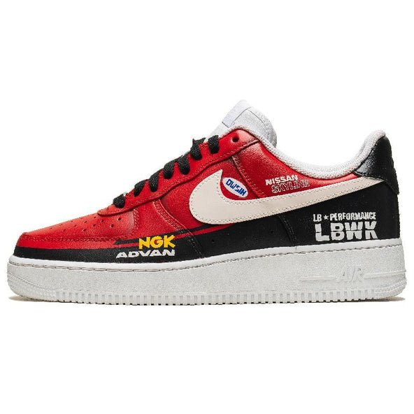 [Custom Red show-off skills]  Air Force 1 Skateboarding Shoes Men Low-top Red/Black/White