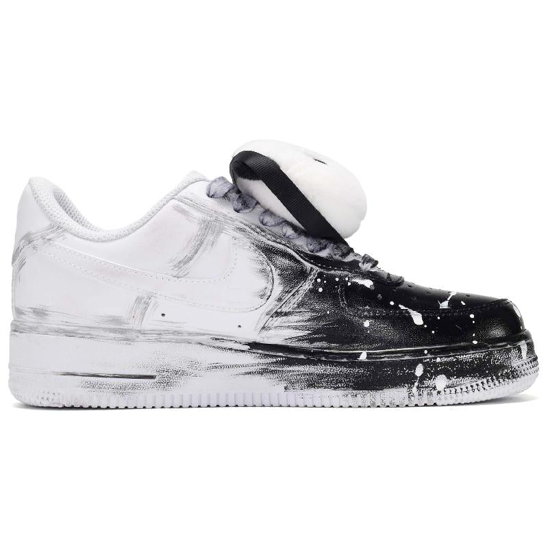 [Custom The wishes of male and female pandas]  Air Force 1 Skateboard Shoes Unisex Low-Top Black/White