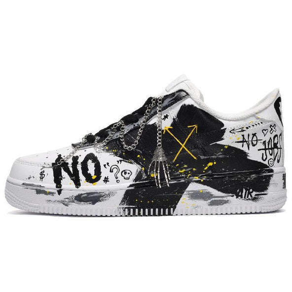 [Custom Men's style with a casual cross in black and white]  Air Force 1 Skateboarding Shoes Men