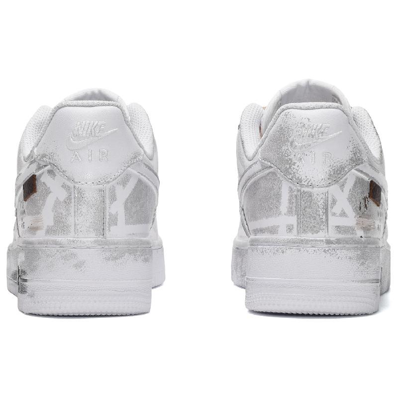 [Custom Men's cappuccino in gray and white]  Air Force 1 Skateboarding Shoes Men Low-top Gray/White