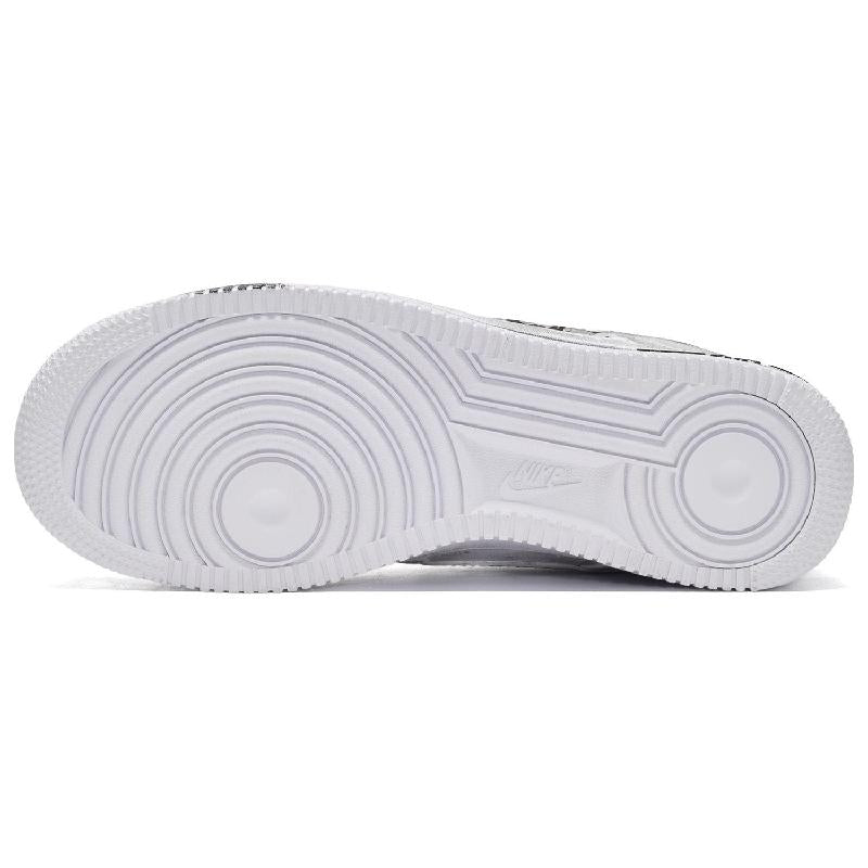 [Custom Men's cappuccino in gray and white]  Air Force 1 Skateboarding Shoes Men Low-top Gray/White
