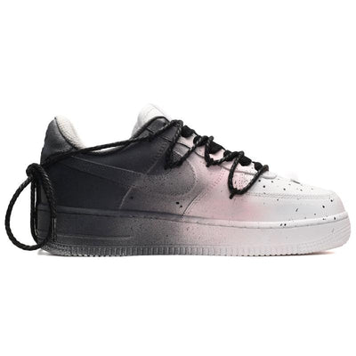 [Custom Men's splashing graffiti in black, white and red]  Air Force 1 Skateboarding Shoes Men