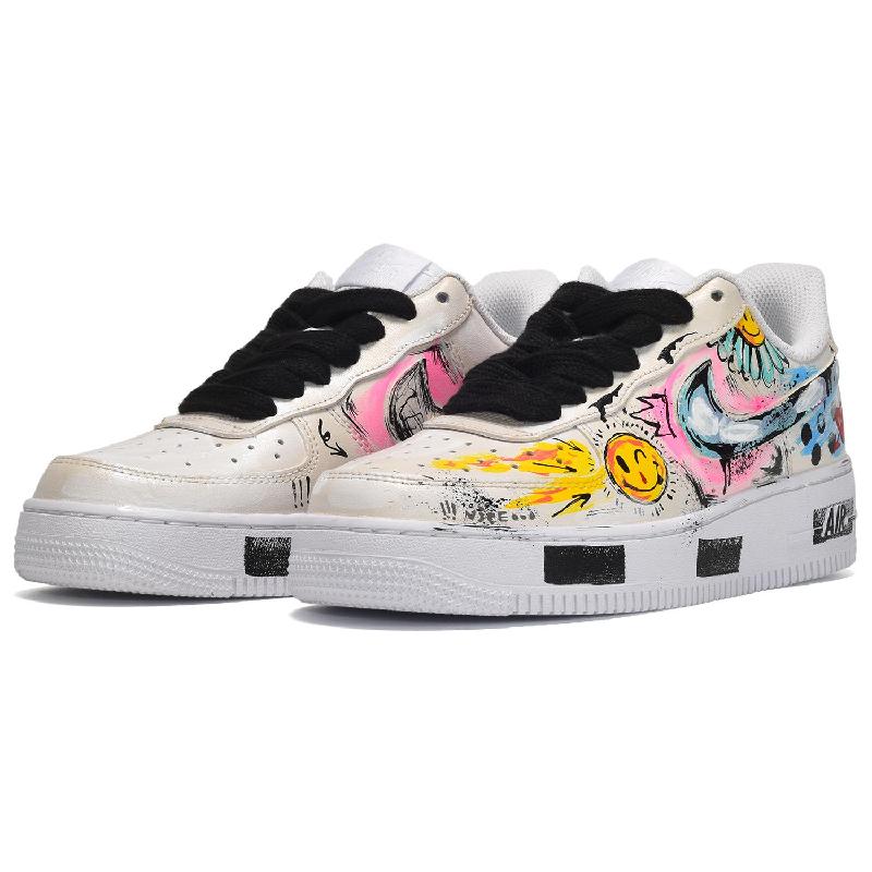[Custom Men's heart-shaped small daisies in off-white]  Air Force 1 Skateboarding Shoes Men