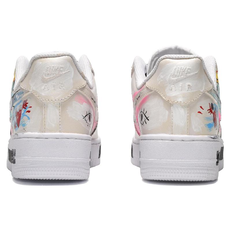 [Custom Men's heart-shaped small daisies in off-white]  Air Force 1 Skateboarding Shoes Men